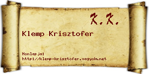 Klemp Krisztofer névjegykártya